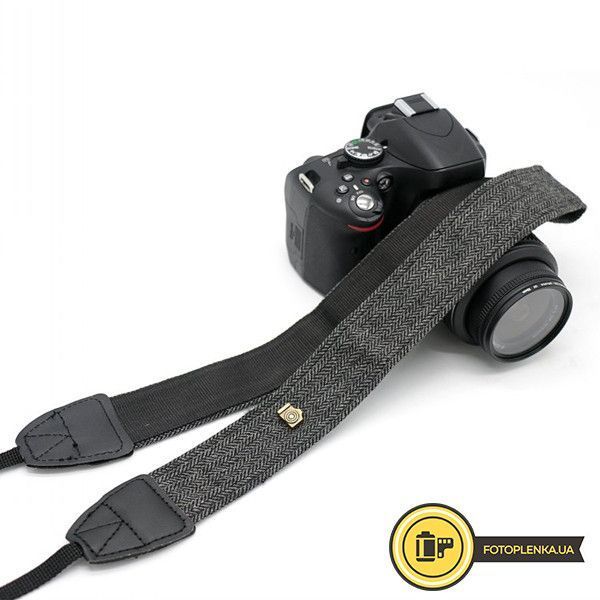 Ремінь універсальний текстильний для фотоапарата Sony Canon Nikon, плечовий шийний для фотокамери сірий H1010-1 фото
