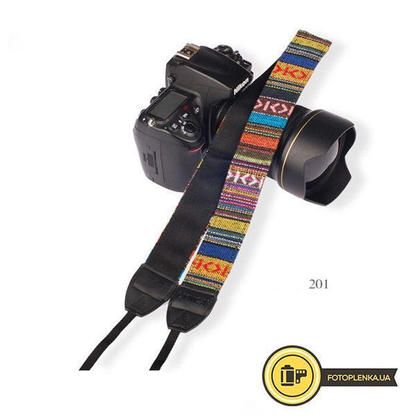 Ремінь для фотоапарата Canon Sony Sony Nikon на шию AFRICA універсальний нашийний тканинний з вишивкою L 201 фото