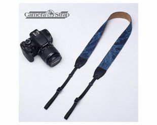 Ремень для фотоаппарата универсальный нашейный тканевой CAMERA STRAP на шею для фотокамеры синий WL-100 фото