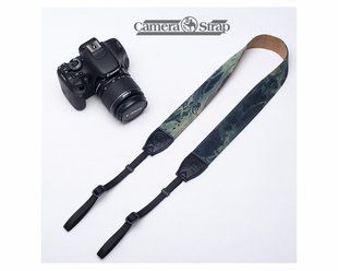 Ремень для фотоаппарата универсальный нашейный тканевой CAMERA STRAP на шею для фотокамеры сине-зеленый WL-101 фото