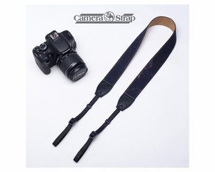 Ремень для фотоаппарата универсальный нашейный тканевой CAMERA STRAP на шею для фотокамеры темно-синий WL-104 фото