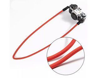 Ремень универсальный для фотоаппарата фотокамеры CAMERA STRAP нашейный плечевой из ткани красный CS-1363 фото