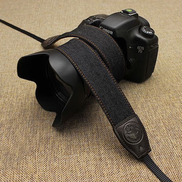 Ремінь для фотоапарата універсальний нашийний тканинний CAMERA STRAP на шию для фотокамери чорний CS-100 фото